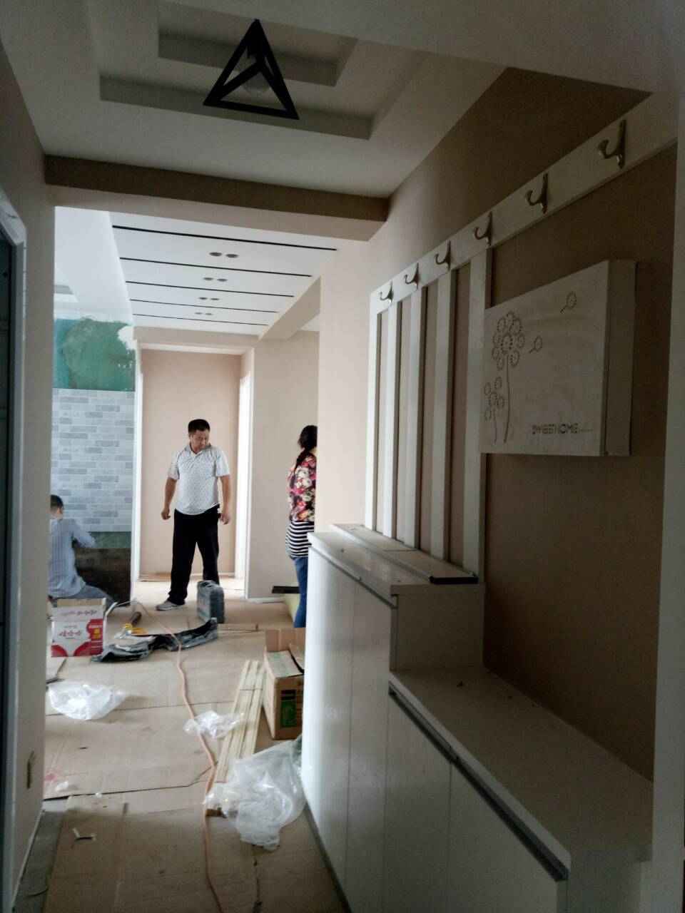 电视背景施工过程